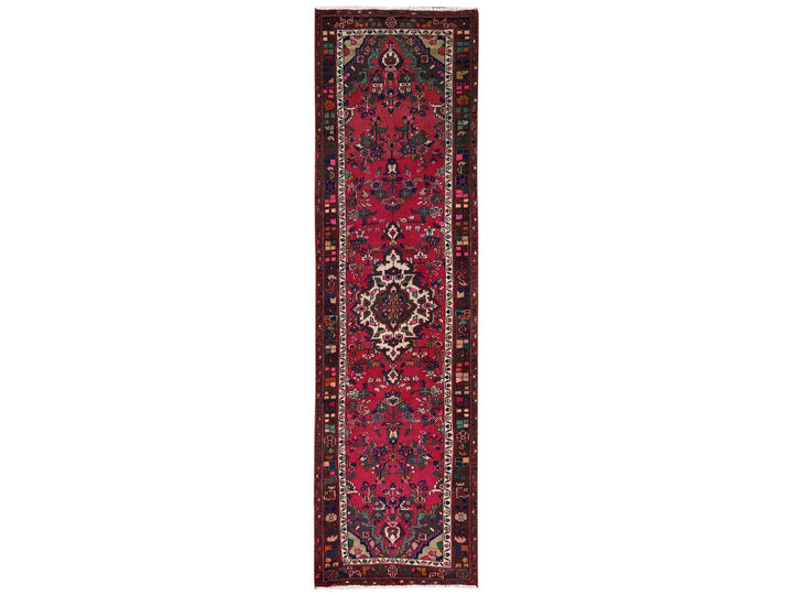 2'7" x 9'8" Vintage Hand Knotted Red Wool Runner Oriental Rug - MOA1022198