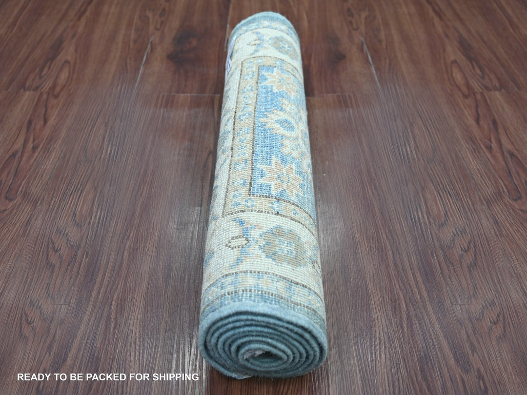 2'0" x 6'1" New Hand Knotted Blue Wool Runner Oriental Rug - MOA10221991