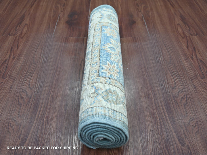 2'0" x 6'1" New Hand Knotted Blue Wool Runner Oriental Rug - MOA10221991