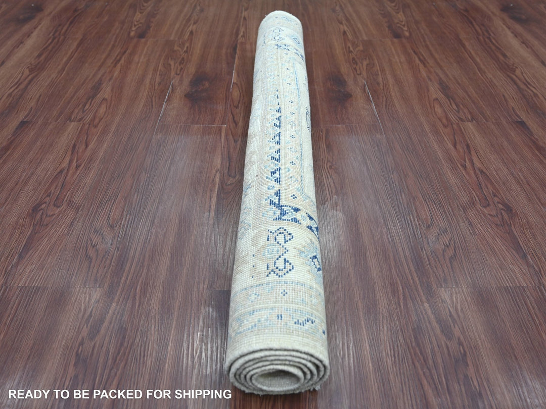 3'3" x 4'8" New Hand Knotted Ivory Wool Rectangle Oriental Rug - MOA10221992