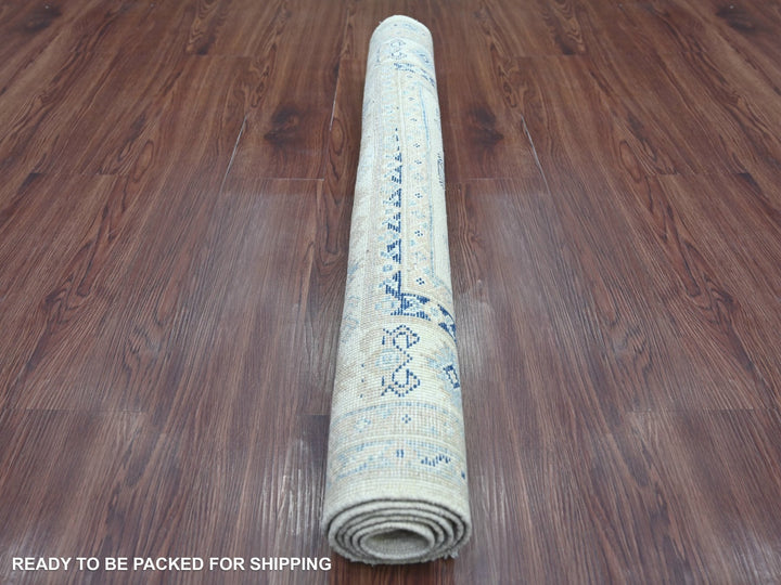 3'3" x 4'8" New Hand Knotted Ivory Wool Rectangle Oriental Rug - MOA10221992