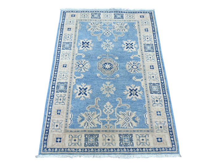 3'3" x 4'8" New Hand Knotted Blue Wool Rectangle Oriental Rug - MOA10221993