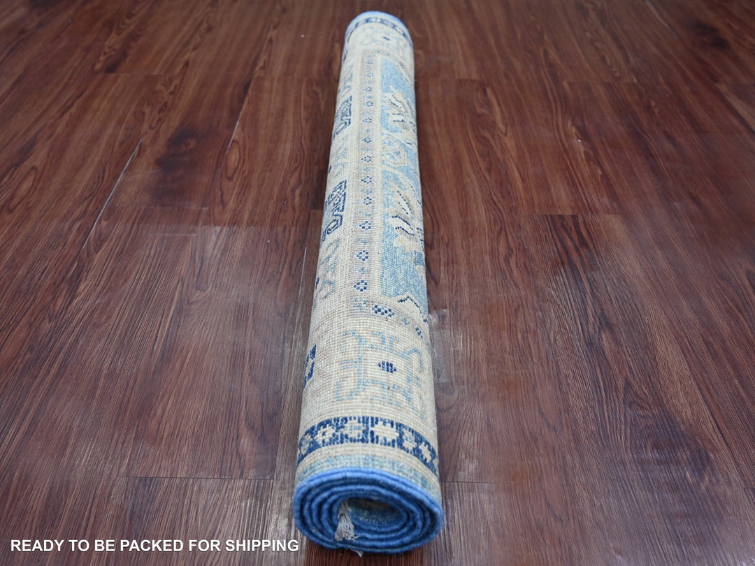 3'3" x 4'8" New Hand Knotted Blue Wool Rectangle Oriental Rug - MOA10221993