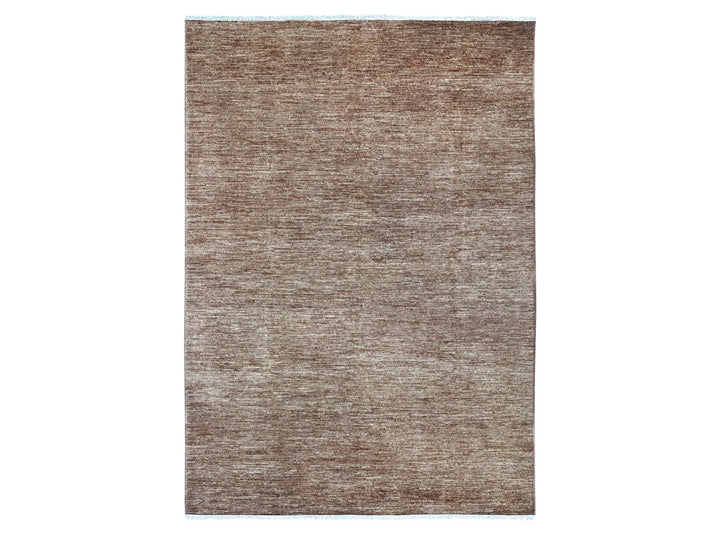 6'1" x 8'8" New Hand Knotted Brown Wool Rectangle Oriental Rug - MOA10221994