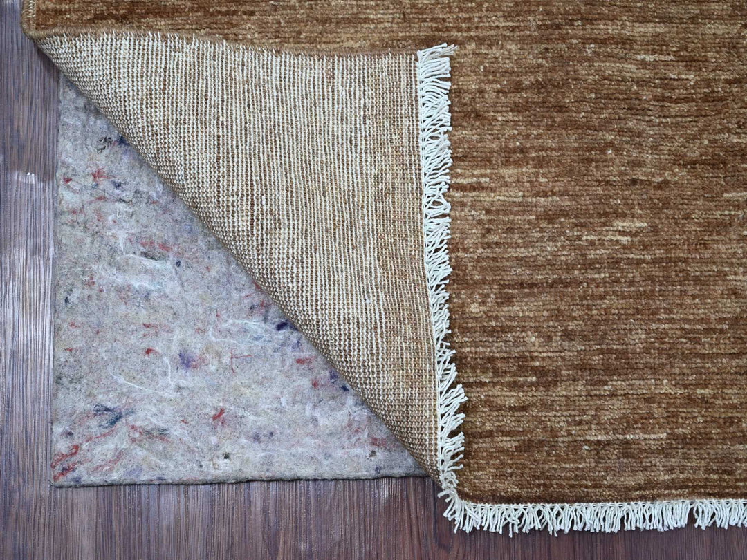 6'1" x 8'8" New Hand Knotted Brown Wool Rectangle Oriental Rug - MOA10221994