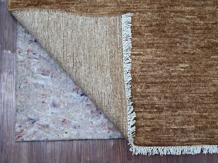 6'1" x 8'8" New Hand Knotted Brown Wool Rectangle Oriental Rug - MOA10221994