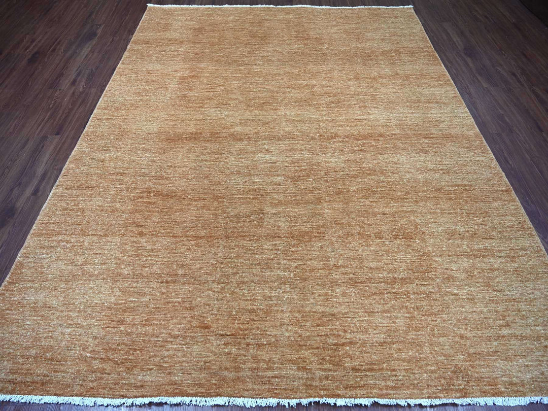 7'10" x 9'10" New Hand Knotted Brown Wool Rectangle Oriental Rug - MOA10221995