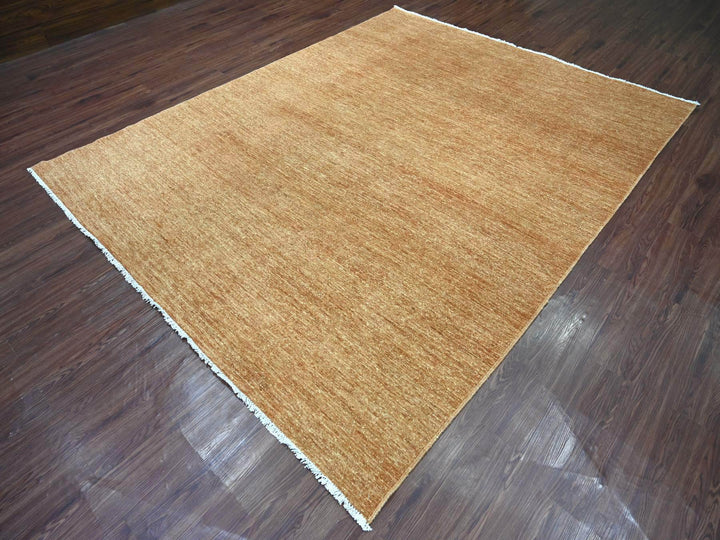 7'10" x 9'10" New Hand Knotted Brown Wool Rectangle Oriental Rug - MOA10221995