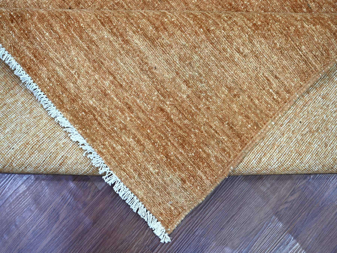7'10" x 9'10" New Hand Knotted Brown Wool Rectangle Oriental Rug - MOA10221995