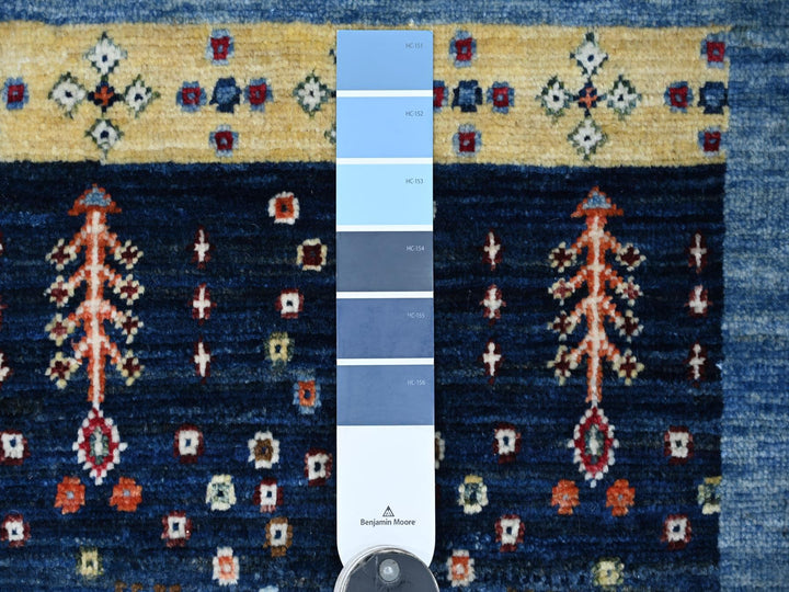 2'8" x 16'0" New Hand Knotted Blue Wool Runner Oriental Rug - MOA10221996