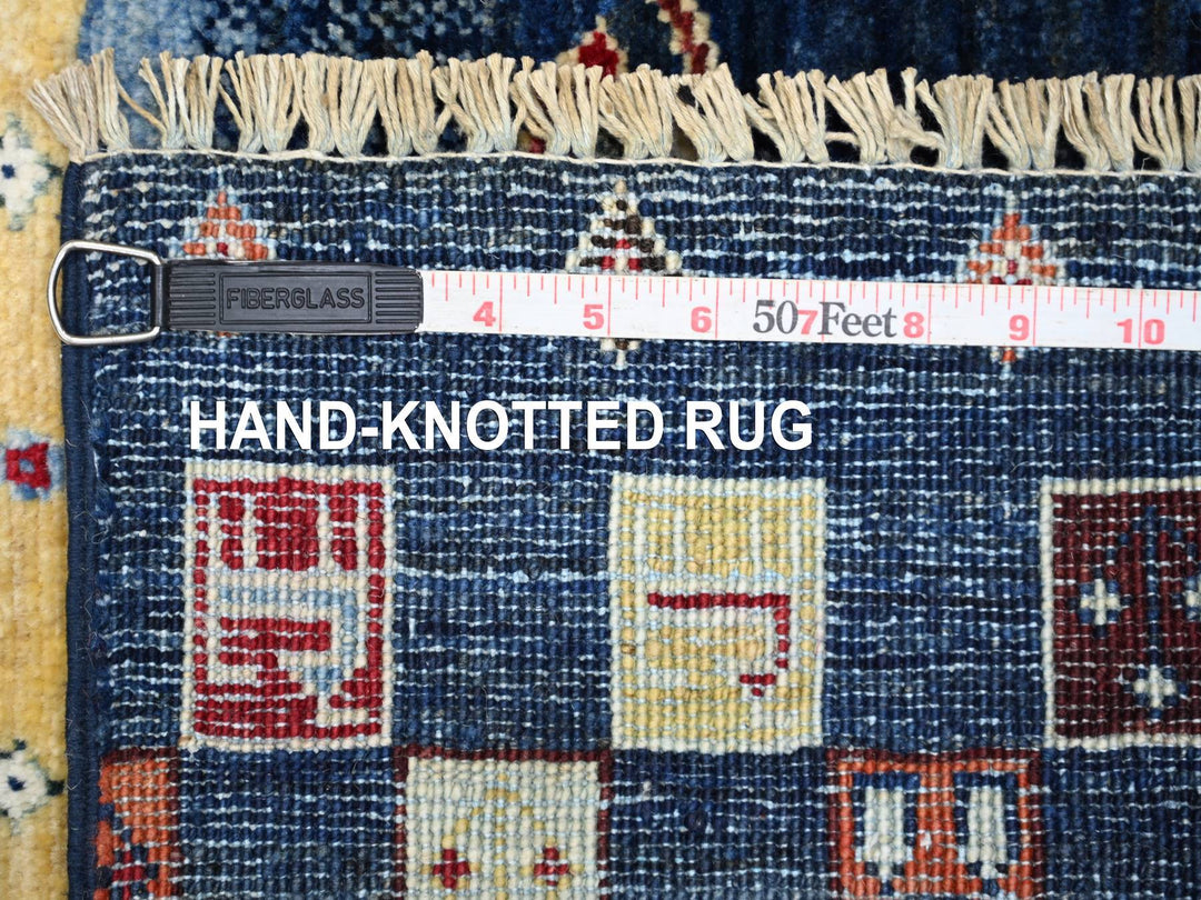 2'8" x 16'0" New Hand Knotted Blue Wool Runner Oriental Rug - MOA10221996