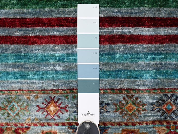 2'7" x 3'11" New Hand Knotted Blue Wool Rectangle Oriental Rug - MOA10221998