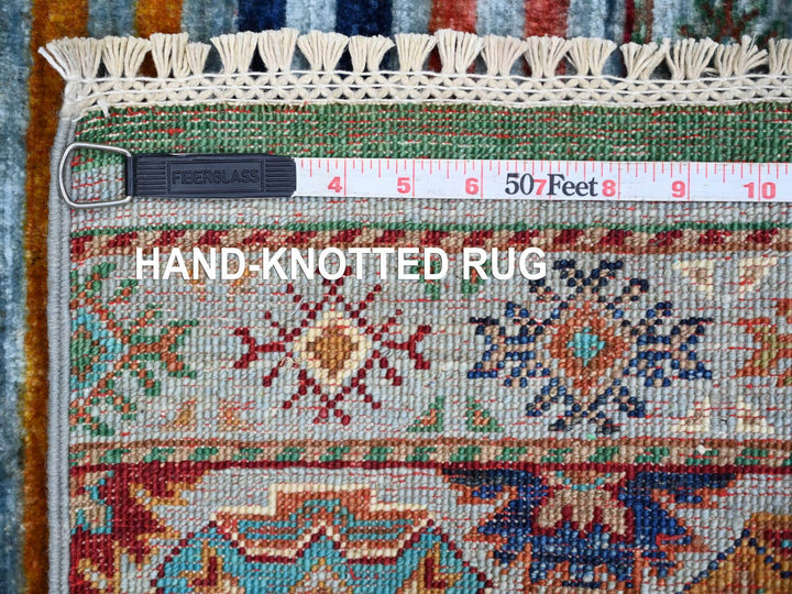 2'7" x 3'11" New Hand Knotted Blue Wool Rectangle Oriental Rug - MOA10221998