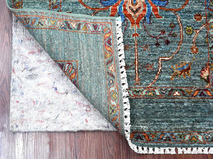 2'9" x 3'11" New Hand Knotted Blue Wool Rectangle Oriental Rug - MOA10221999