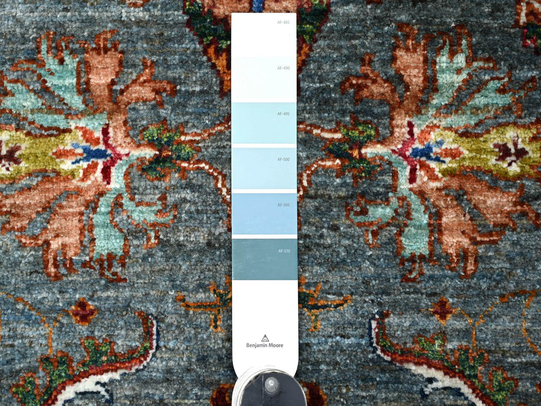2'9" x 3'11" New Hand Knotted Blue Wool Rectangle Oriental Rug - MOA10221999
