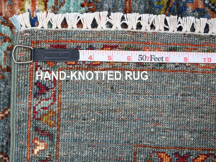 2'9" x 3'11" New Hand Knotted Blue Wool Rectangle Oriental Rug - MOA10221999