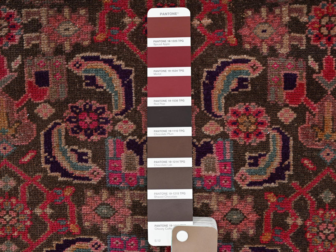 2'9" x 8'8" Vintage Hand Knotted Brown Wool Runner Oriental Rug - MOA1022199