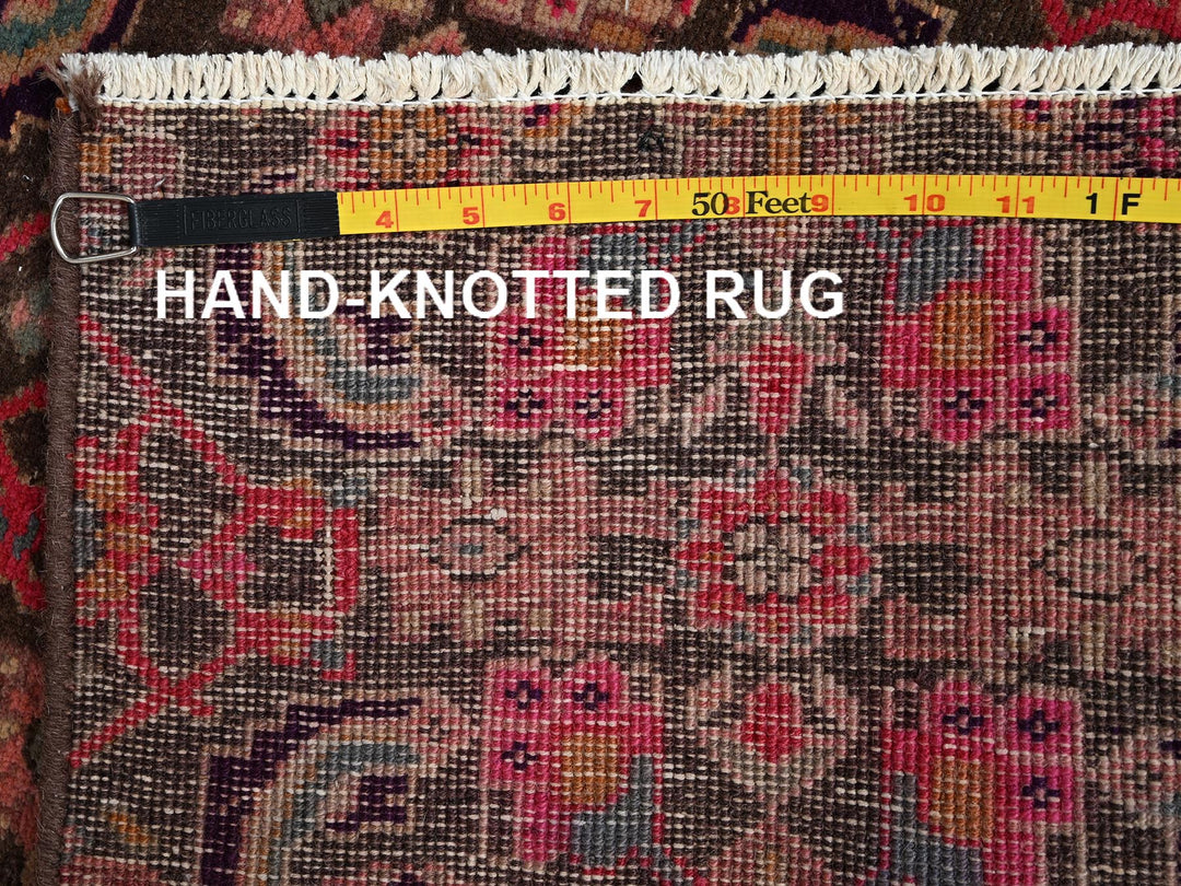2'9" x 8'8" Vintage Hand Knotted Brown Wool Runner Oriental Rug - MOA1022199