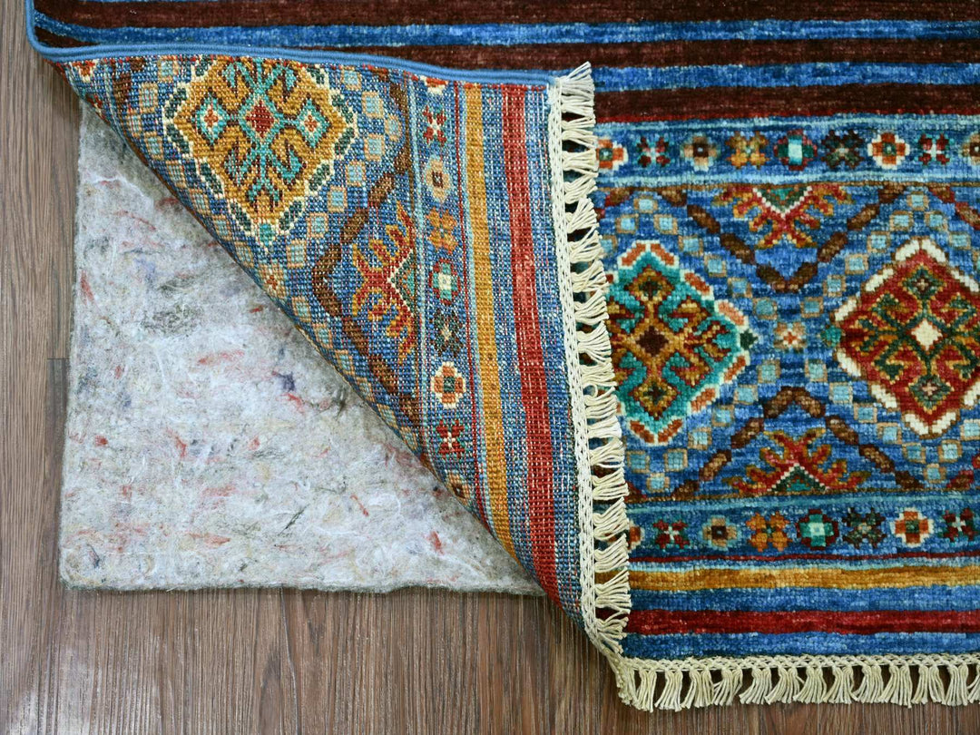 2'10" x 3'10" New Hand Knotted Blue Wool Rectangle Oriental Rug - MOA10222001