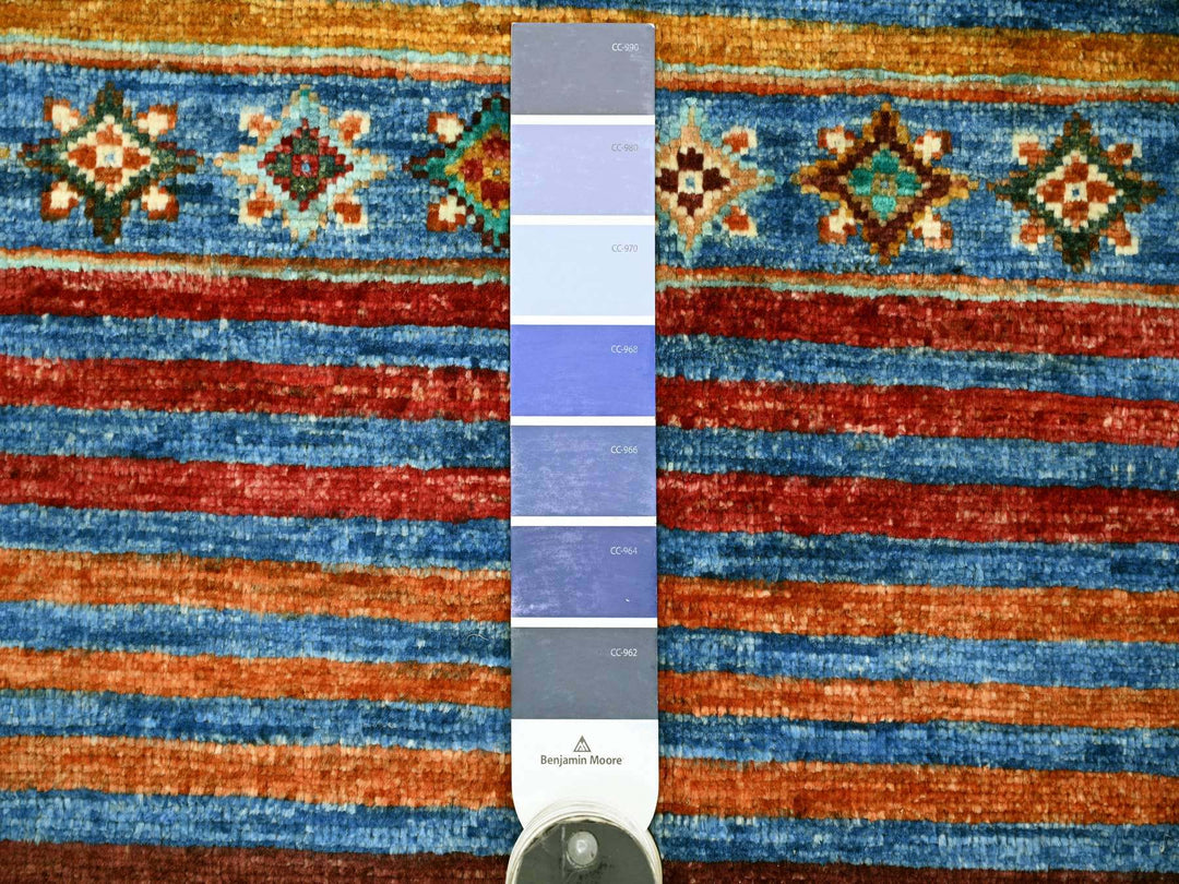 2'10" x 3'10" New Hand Knotted Blue Wool Rectangle Oriental Rug - MOA10222001