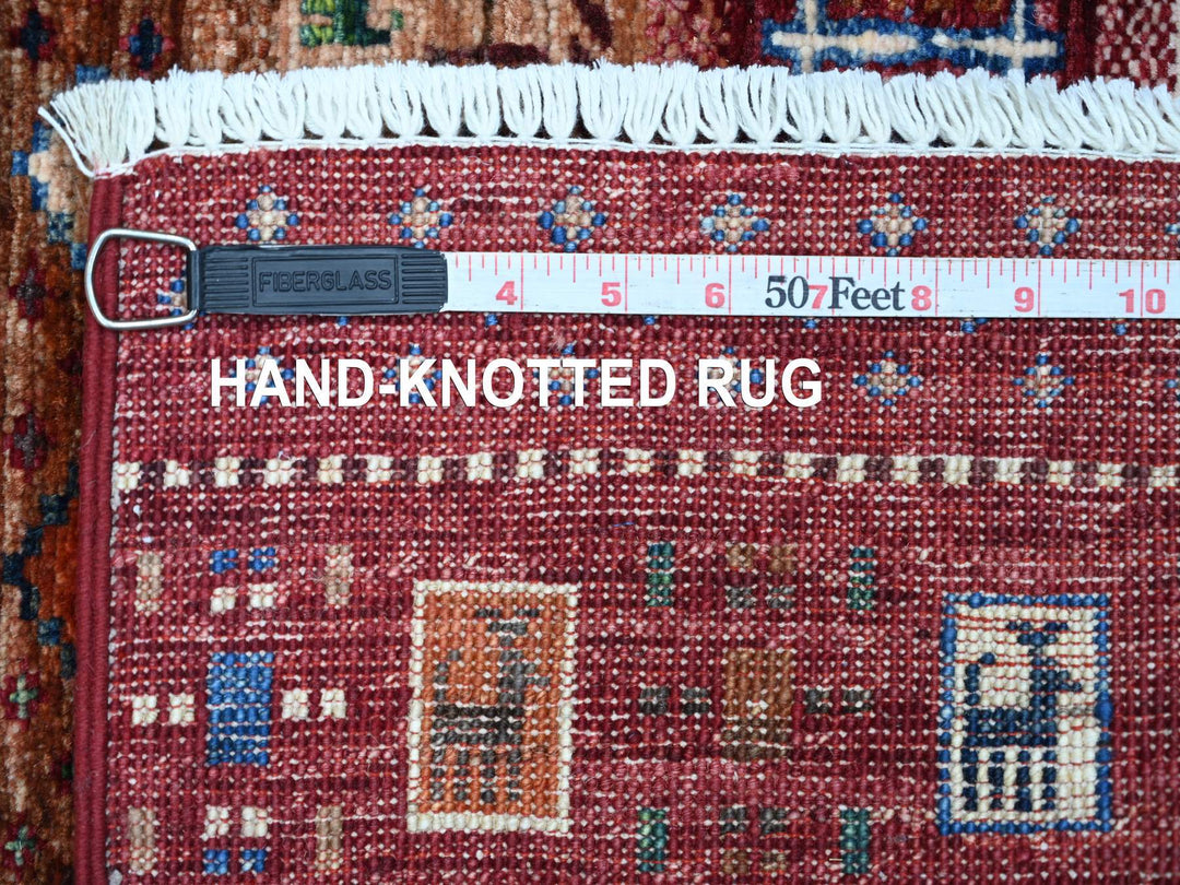 2'11" x 4'1" New Hand Knotted Red Wool Rectangle Oriental Rug - MOA10222002