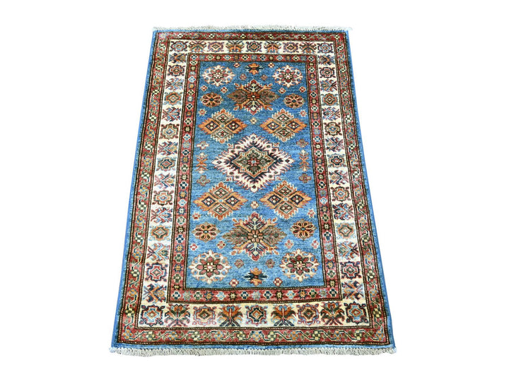 2'9" x 4'1" New Hand Knotted Blue Wool Rectangle Oriental Rug - MOA10222004