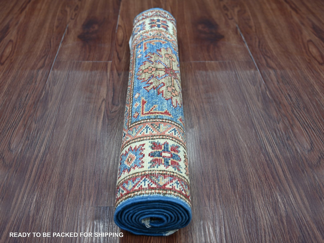 2'0" x 5'11" New Hand Knotted Blue Wool Runner Oriental Rug - MOA10222006