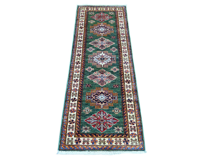 2'0" x 5'8" New Hand Knotted Green Wool Runner Oriental Rug - MOA10222007