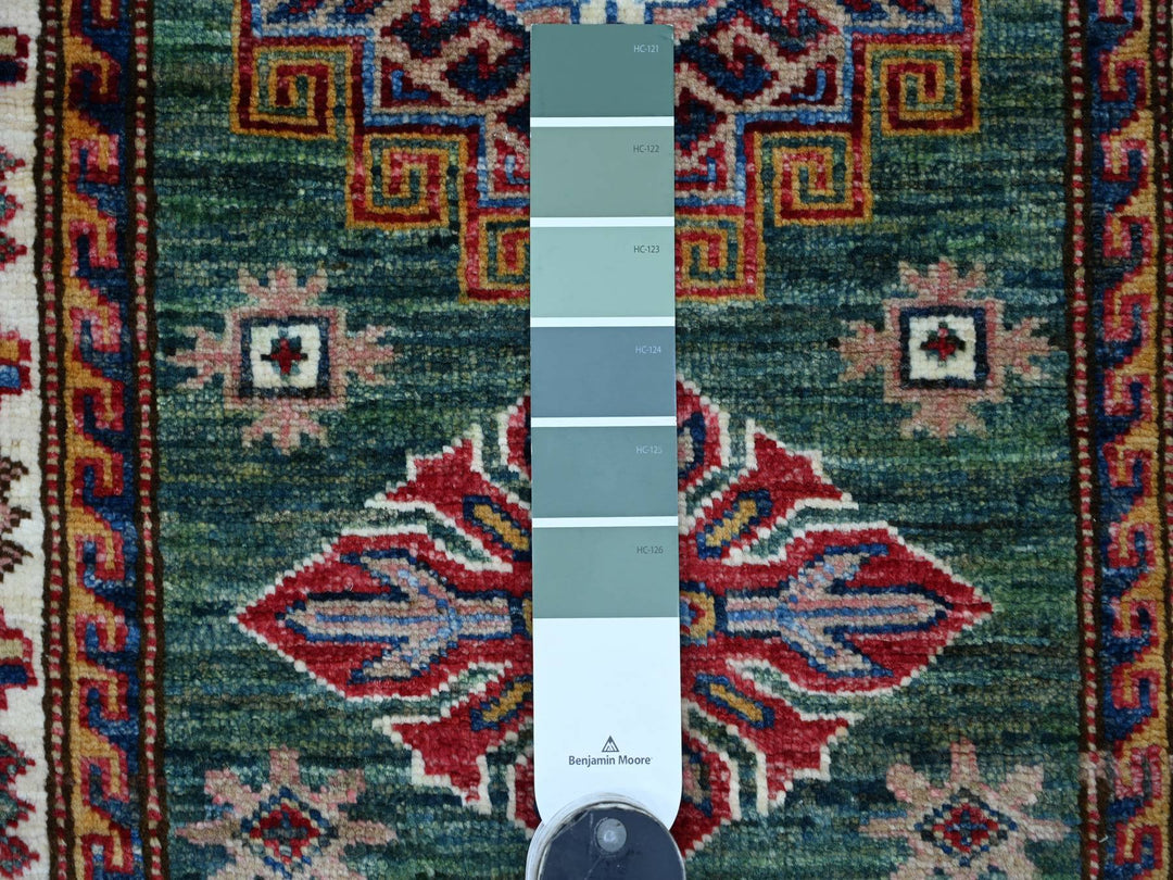 2'0" x 5'8" New Hand Knotted Green Wool Runner Oriental Rug - MOA10222007