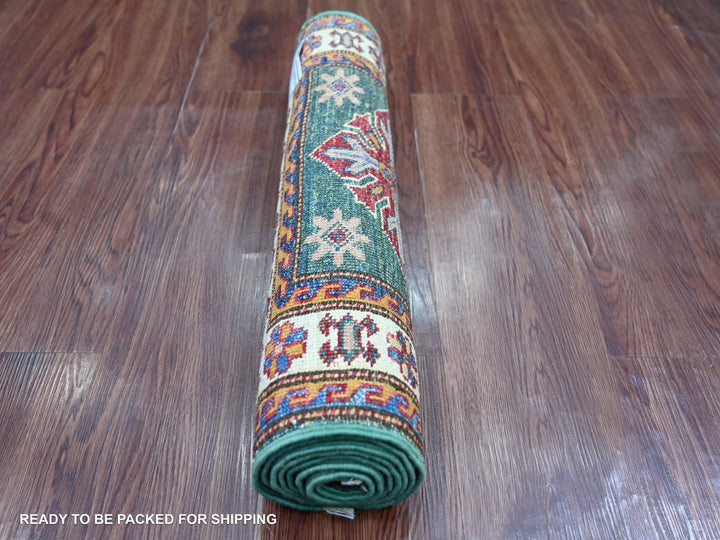 2'0" x 5'8" New Hand Knotted Green Wool Runner Oriental Rug - MOA10222007