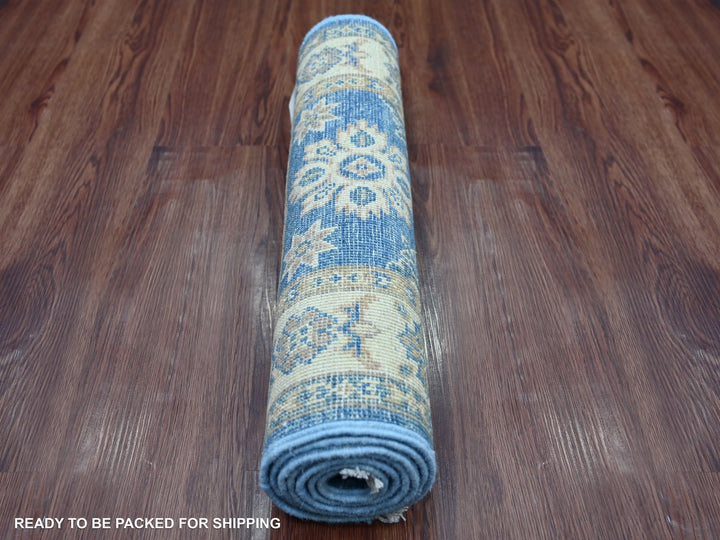 2'0" x 5'8" New Hand Knotted Blue Wool Runner Oriental Rug - MOA10222008