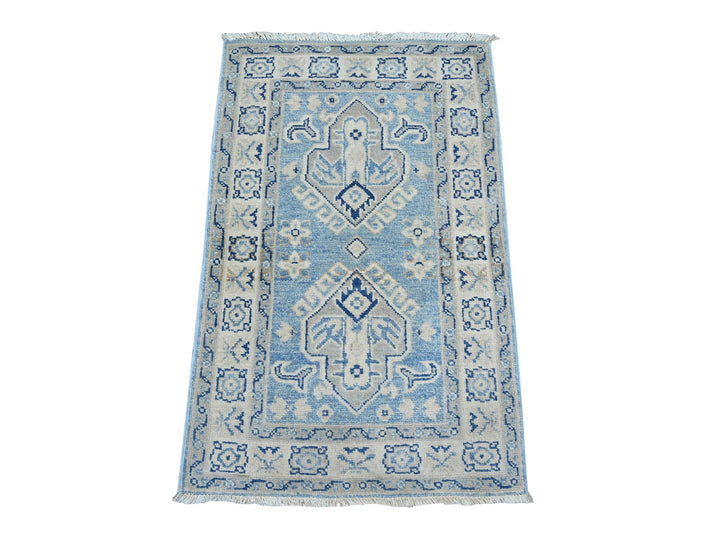 1'11" x 2'11" New Hand Knotted Blue Wool Rectangle Oriental Rug - MOA10222009