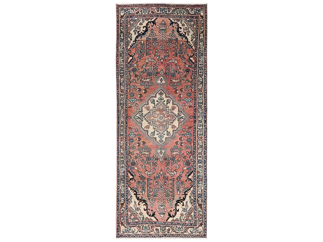 3'3" x 8'9" Vintage Hand Knotted Red Wool Runner Oriental Rug - MOA1022200