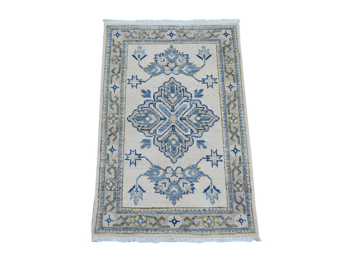 1'11" x 2'11" New Hand Knotted Ivory Wool Rectangle Oriental Rug - MOA10222010