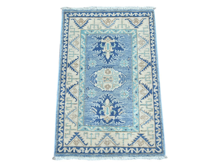 1'10" x 2'9" New Hand Knotted Blue Wool Rectangle Oriental Rug - MOA10222011