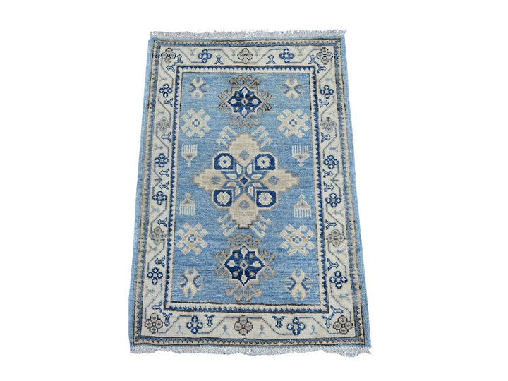 1'11" x 2'10" New Hand Knotted Blue Wool Rectangle Oriental Rug - MOA10222014