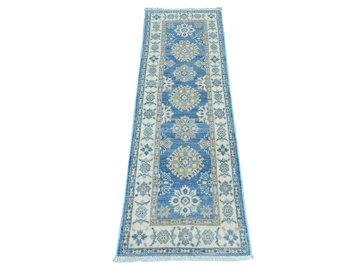 1'11" x 5'8" New Hand Knotted Blue Wool Runner Oriental Rug - MOA10222015