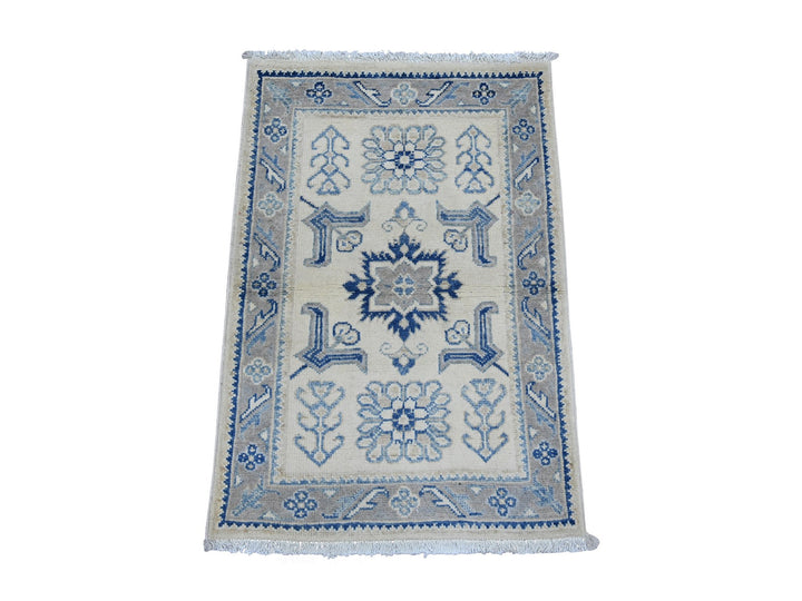 1'10" x 2'9" New Hand Knotted Ivory Wool Rectangle Oriental Rug - MOA10222018