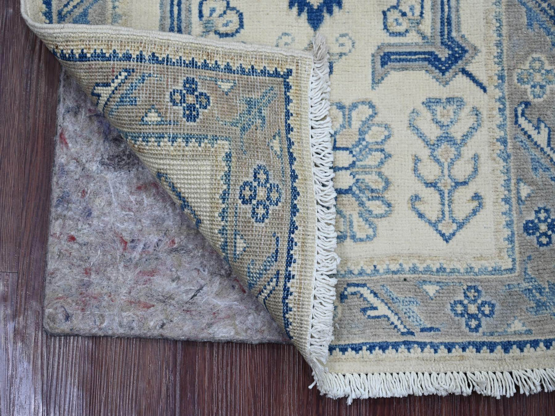 1'10" x 2'9" New Hand Knotted Ivory Wool Rectangle Oriental Rug - MOA10222018