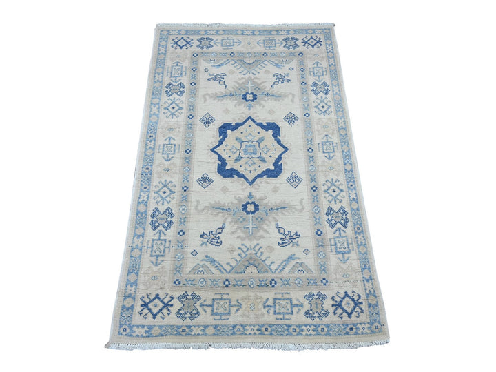 2'11" x 4'9" New Hand Knotted Ivory Wool Rectangle Oriental Rug - MOA10222019