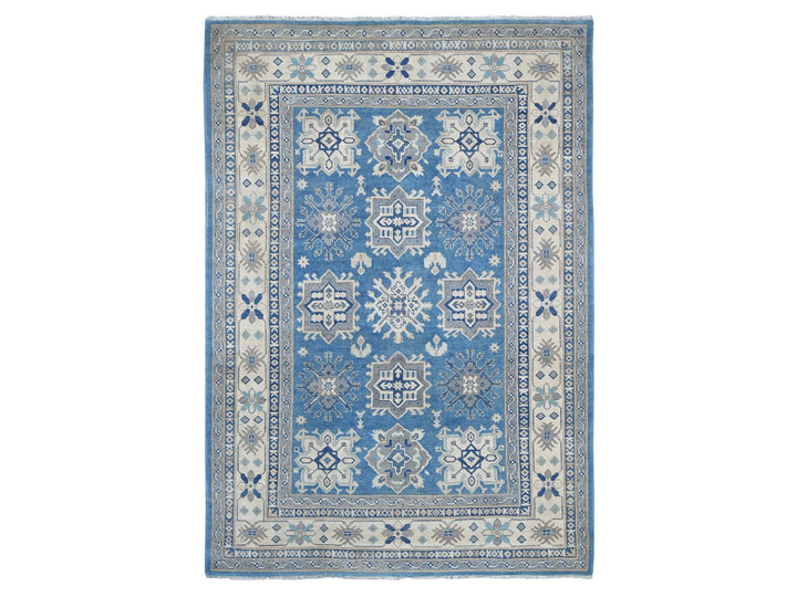 5'11" x 8'5" New Hand Knotted Blue Wool Rectangle Oriental Rug - MOA10222021
