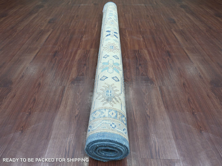 5'11" x 8'5" New Hand Knotted Blue Wool Rectangle Oriental Rug - MOA10222021