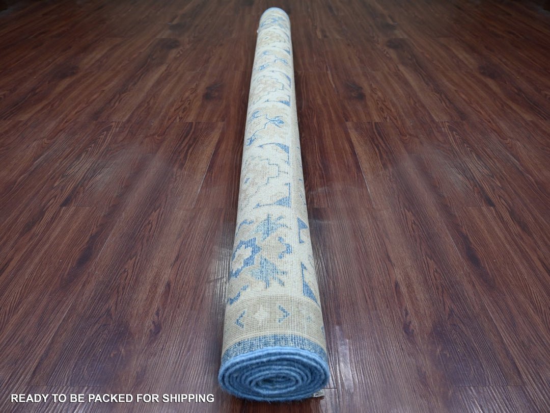 5'10" x 8'8" New Hand Knotted Blue Wool Rectangle Oriental Rug - MOA10222022
