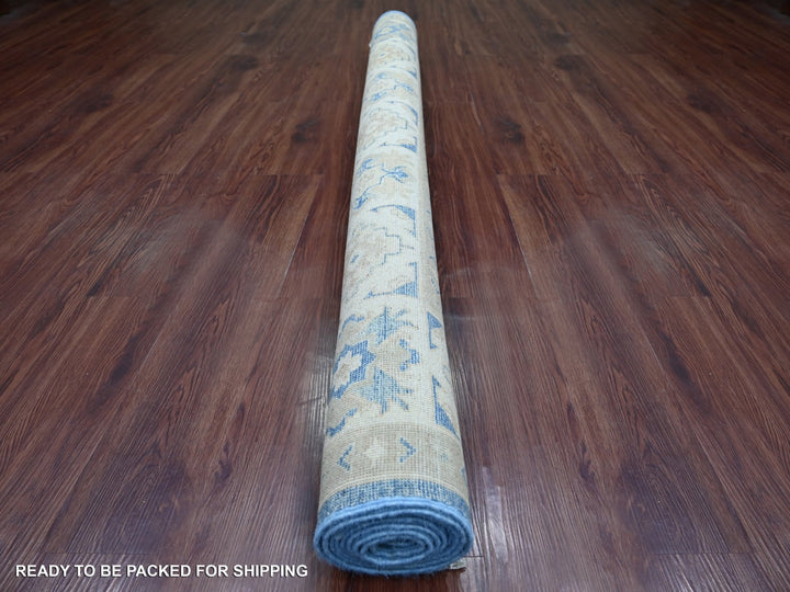 5'10" x 8'8" New Hand Knotted Blue Wool Rectangle Oriental Rug - MOA10222022