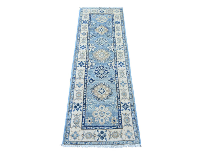 2'1" x 6'0" New Hand Knotted Blue Wool Runner Oriental Rug - MOA10222023