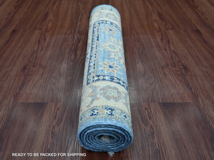 2'1" x 6'0" New Hand Knotted Blue Wool Runner Oriental Rug - MOA10222023