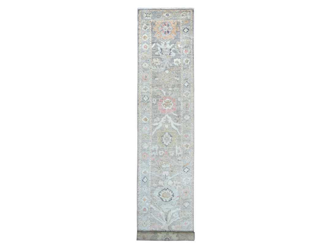 3'0" x 19'0" New Hand Knotted Brown Wool Runner Oriental Rug - MOA10222027