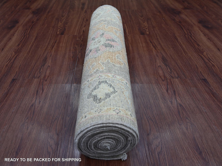3'0" x 19'0" New Hand Knotted Brown Wool Runner Oriental Rug - MOA10222027