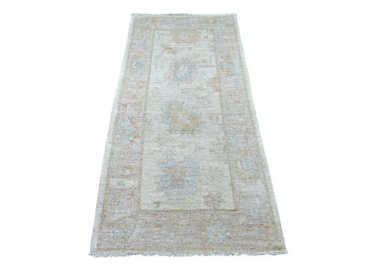 2'11" x 5'11" New Hand Knotted Grey Wool Runner Oriental Rug - MOA10222028