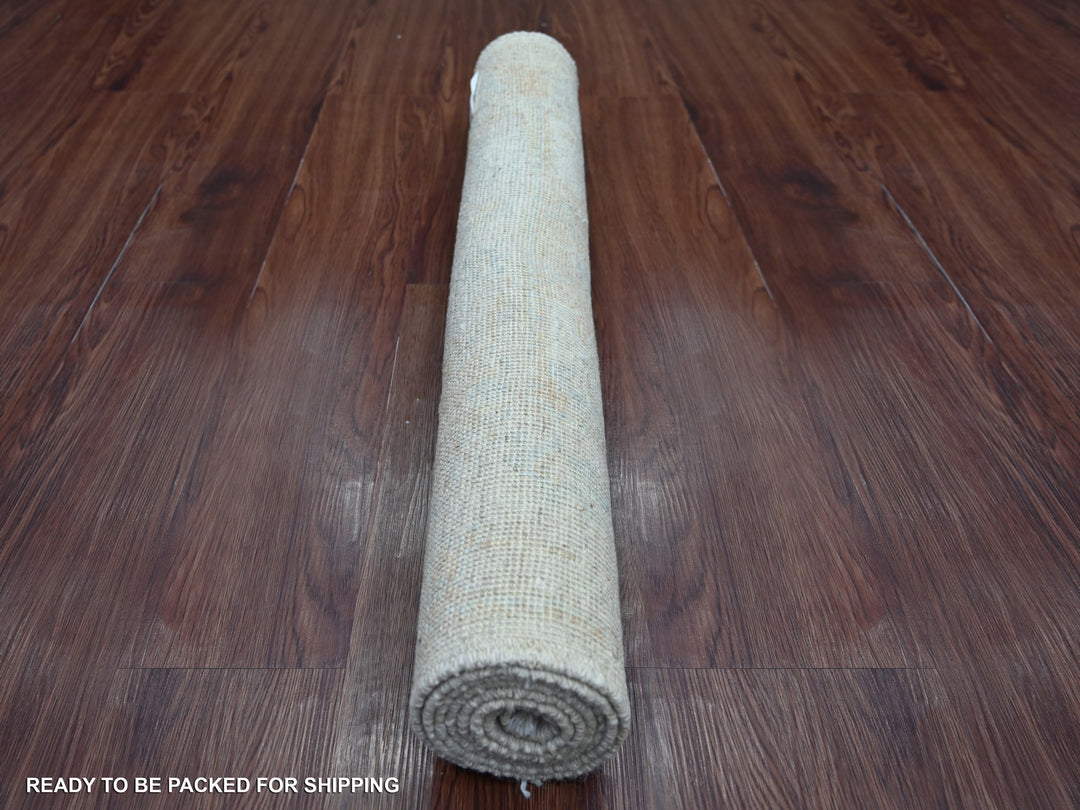 2'11" x 5'11" New Hand Knotted Grey Wool Runner Oriental Rug - MOA10222028